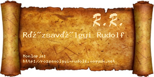Rózsavölgyi Rudolf névjegykártya